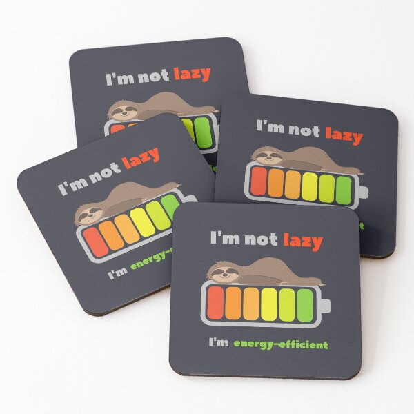 Item preview, Energy Efficient Sloth Funny Battery Power Quote designed and sold by ArtNettie.
