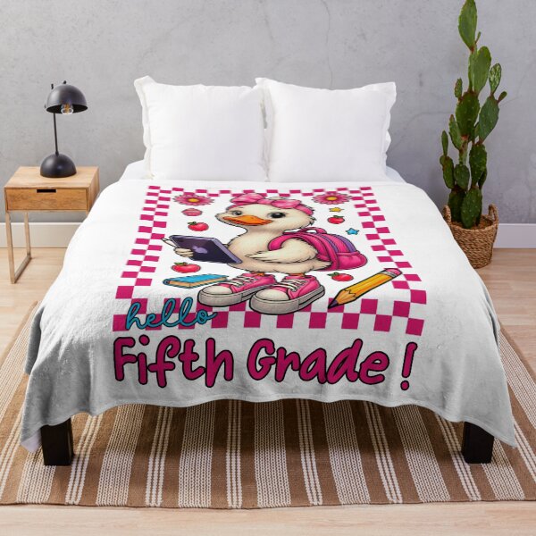 Item preview, Hello Fifth Grade Girl Duck With Pink Bow Cute Back To School Design designed and sold by tigger shop.