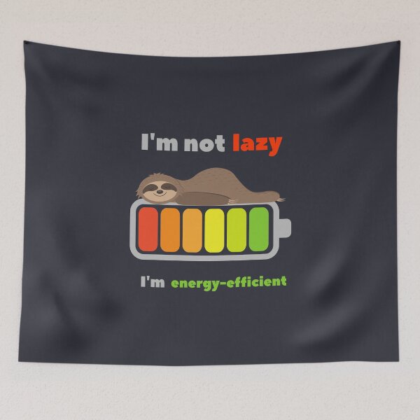Item preview, Energy Efficient Sloth Funny Battery Power Quote designed and sold by ArtNettie.