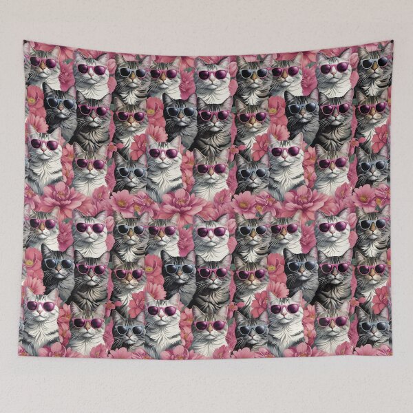 Item preview, Cool Cats In Sunglasses With Pink Flowers designed and sold by CarrollGene.