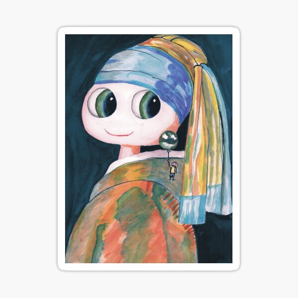 Item preview, Girl with a balloon earring  designed and sold by Christopher Hoggins Art.