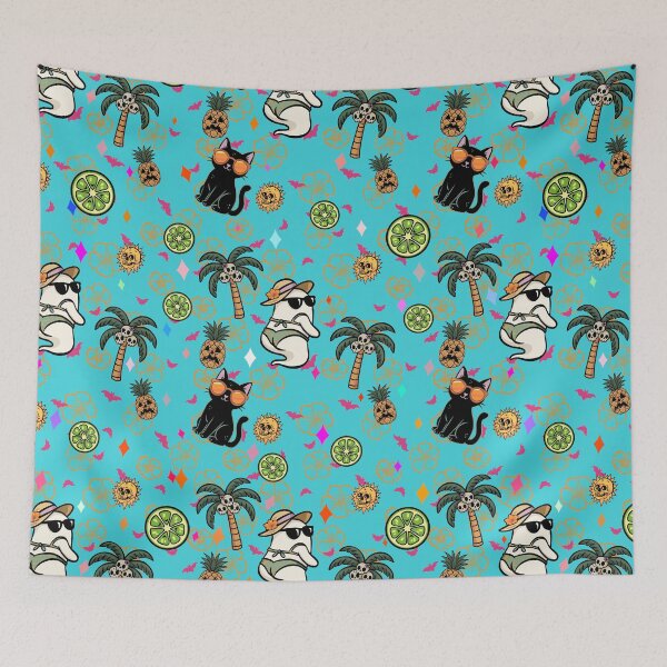 Item preview, Summerween Repeating Pattern – Spooky Cute Tropical Chaos designed and sold by Feral-by-Elsie.