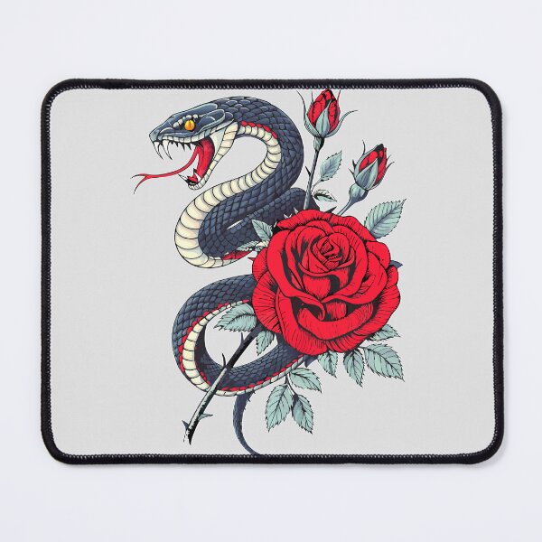 Item preview, Snake and Rose Tattoo Style Illustration designed and sold by VikArtStudio.