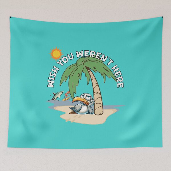Item preview, Wish You Weren’t Here – Funny Depressed Seagull Island Design designed and sold by Fragy72.