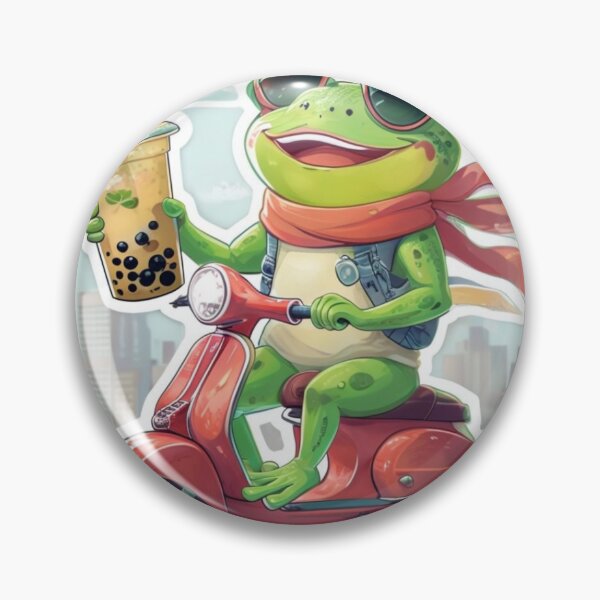 Item preview, Frog on a Scooter with Bubble Tea designed and sold by Imaginarium of Chaos falcon88 .