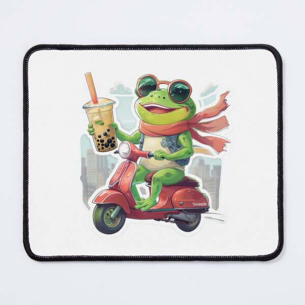 Item preview, Frog on a Scooter with Bubble Tea designed and sold by Imaginarium of Chaos falcon88 .