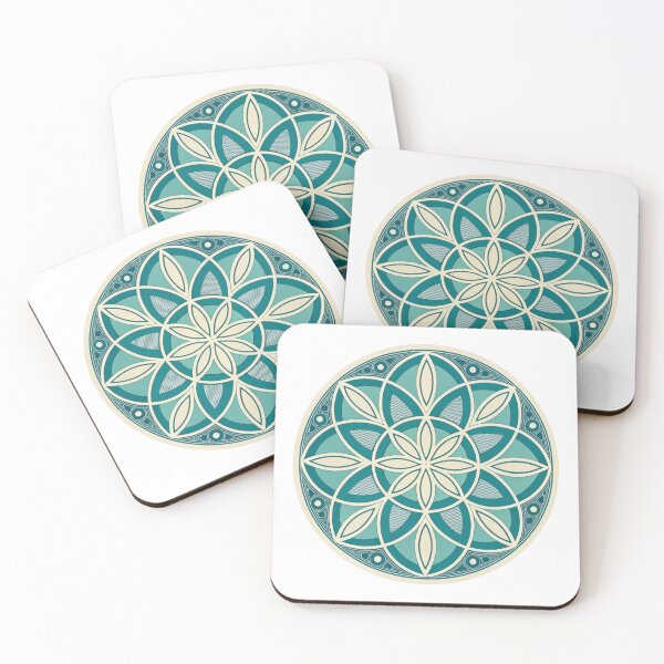 Item preview, Divine Bloom: Sacred Geometry Mandala in Teal Hues designed and sold by asliberry.