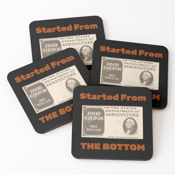 Item preview, Started From the Bottom – Vintage Food Stamp Design | Streetwear Motivation designed and sold by GoQEvergreen.