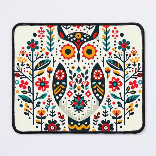 Item preview, Wise Spring Folk Owl - Scandinavian Folk Art by heidiannemorris © designed and sold by FOLK ART FUSION.