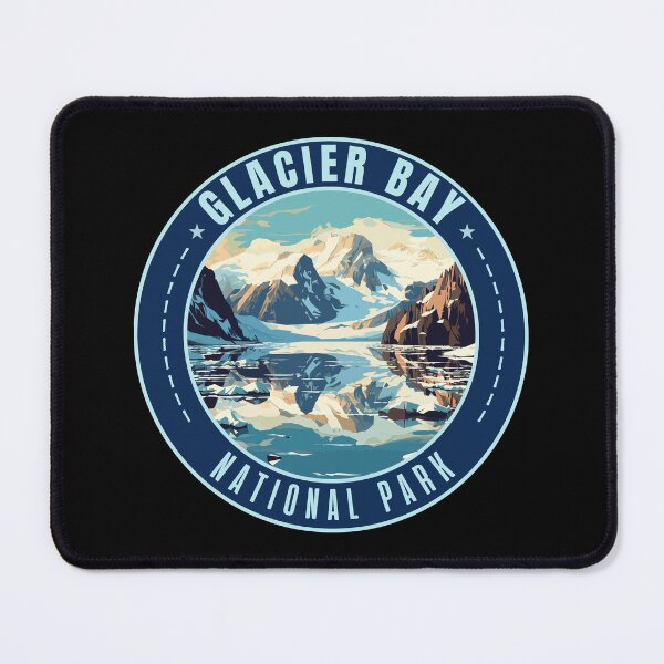 Item preview, Glacier Bay National Park in Alaska, USA Vintage Travel Art Circle Emblem designed and sold by MaateoDesign.