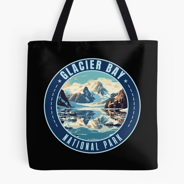 Item preview, Glacier Bay National Park in Alaska, USA Vintage Travel Art Circle Emblem designed and sold by MaateoDesign.