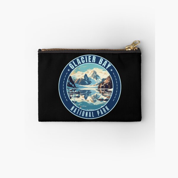 Item preview, Glacier Bay National Park in Alaska, USA Vintage Travel Art Circle Emblem designed and sold by MaateoDesign.