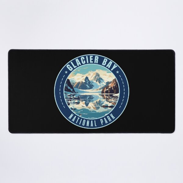 Item preview, Glacier Bay National Park in Alaska, USA Vintage Travel Art Circle Emblem designed and sold by MaateoDesign.