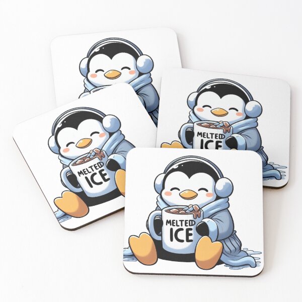 Item preview, Cozy Penguin Morning – Melted Ice Coffee Cartoon designed and sold by Confuzz1ed.