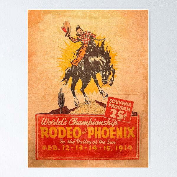 Item preview, Vintage Western Rodeo Poster designed and sold by Wander X Design.