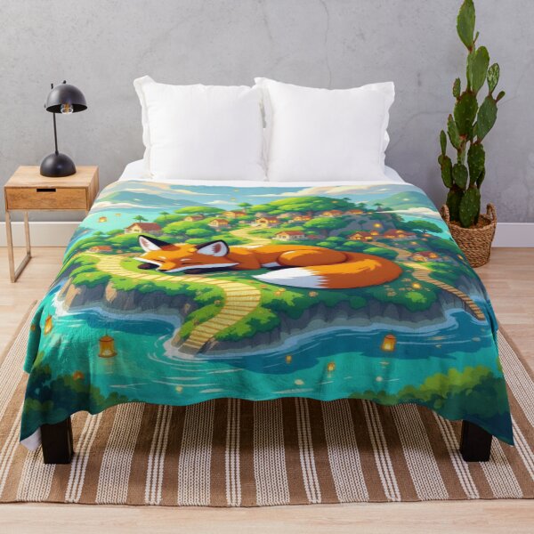 Item preview, Sleeping Fox Island – Aerial Fantasy Vibes designed and sold by FotoworldEdel.