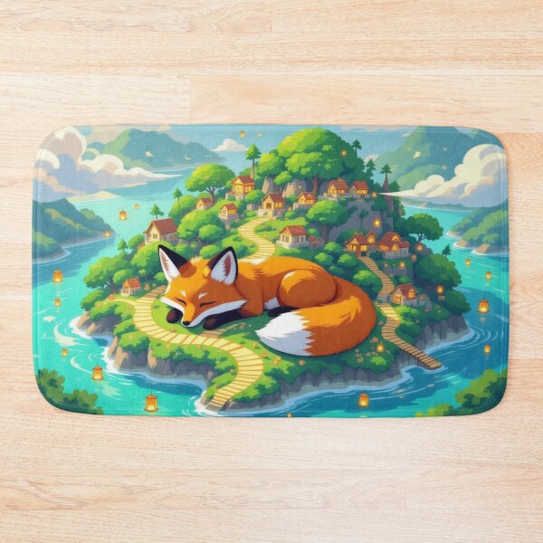 Item preview, Sleeping Fox Island – Aerial Fantasy Vibes designed and sold by FotoworldEdel.