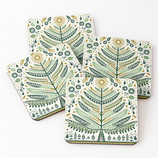 Item preview, Vibrant Spring Botanical Tree - Scandinavian Folk Art by heidiannemorris © designed and sold by FOLK ART FUSION by heidiannemorris.