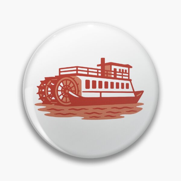 Item preview, Vintage Riverboat Illustration – Retro Paddlewheel Boat on the River designed and sold by Draw Line Supply .