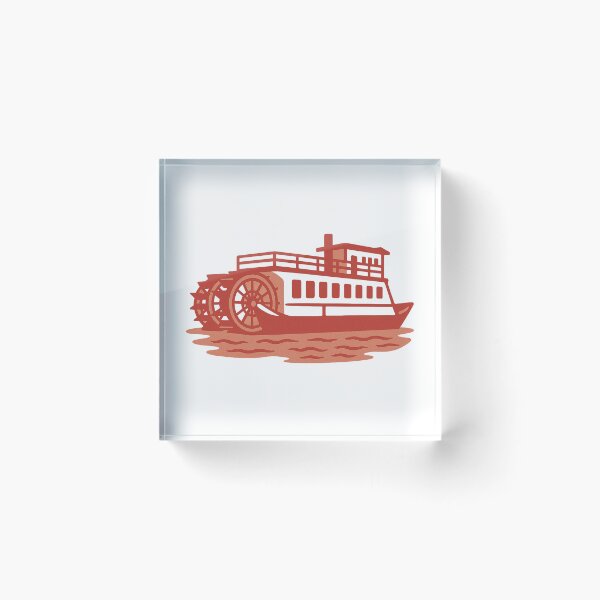 Item preview, Vintage Riverboat Illustration – Retro Paddlewheel Boat on the River designed and sold by Draw Line Supply .