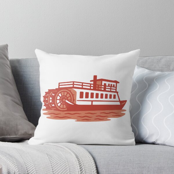 Item preview, Vintage Riverboat Illustration – Retro Paddlewheel Boat on the River designed and sold by Draw Line Supply .
