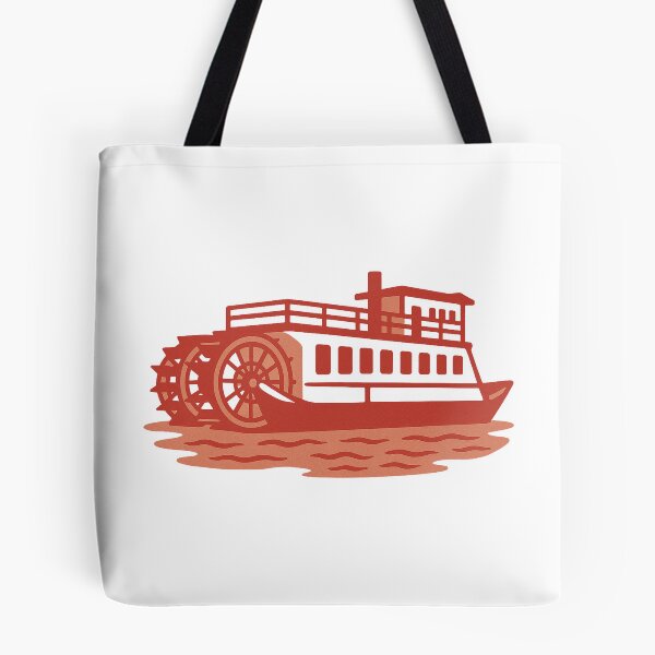 Item preview, Vintage Riverboat Illustration – Retro Paddlewheel Boat on the River designed and sold by Draw Line Supply .