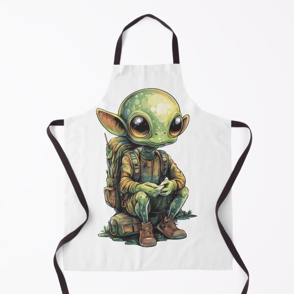 Item preview, Cute Green Alien Traveler with Backpack designed and sold by CreativeLarysa.