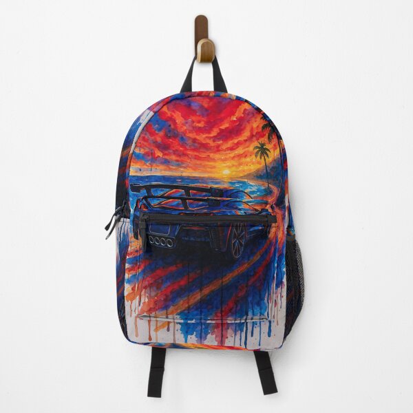Item preview, Performance Car Driving Into Colorful Watercolor Beach Sunset designed and sold by RevUpDesign.