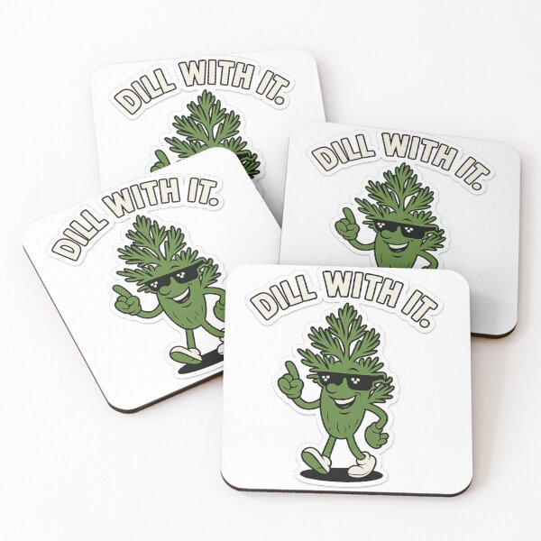 Item preview, “Dill With It – Retro Cartoon Dill Sprig Sticker/Tee” designed and sold by DrDoke.