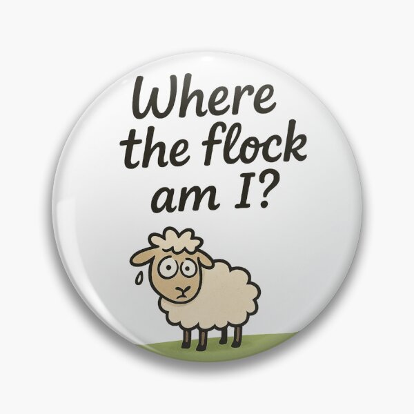 Item preview, Where the Flock Am I – Funny Lost Sheep designed and sold by KateVil.