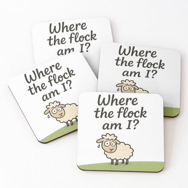 Item preview, Where the Flock Am I – Funny Lost Sheep designed and sold by KateVil.