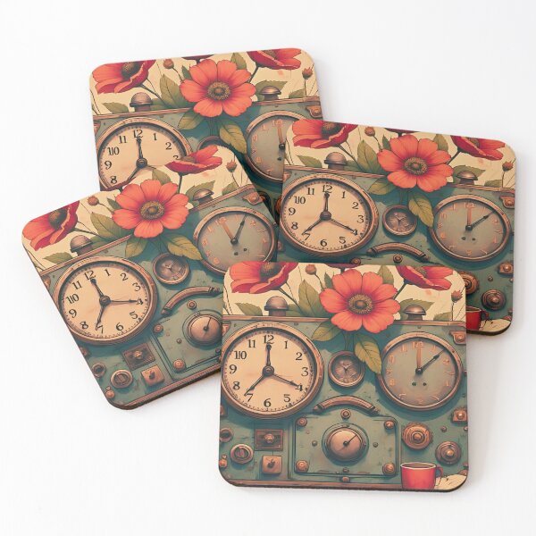 Item preview, "Time Left on the Dial" Steampunk vintage clock. designed and sold by coolcomonshirts.