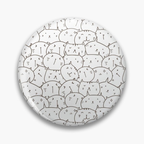 Item preview, Fun Doodle Cat Faces Pattern designed and sold by Bijutsuu-.