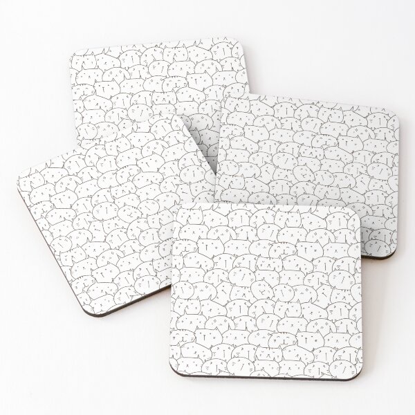 Item preview, Fun Doodle Cat Faces Pattern designed and sold by Bijutsuu-.