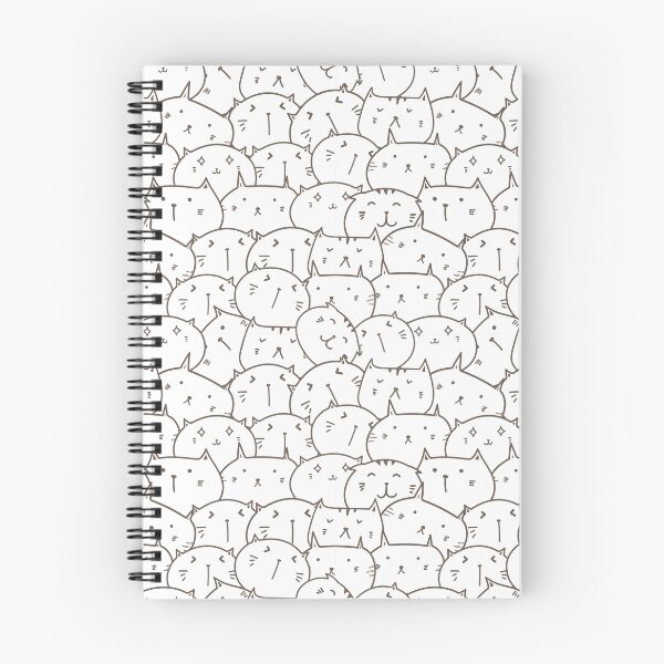 Item preview, Fun Doodle Cat Faces Pattern designed and sold by Bijutsuu-.