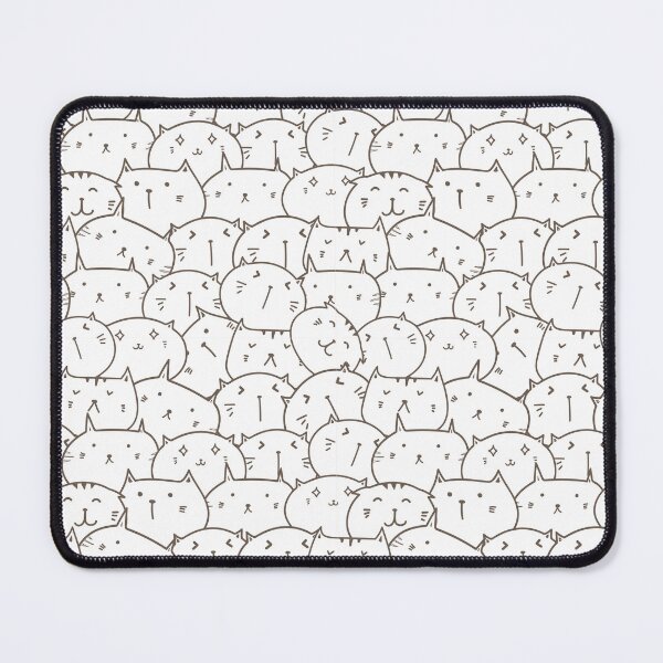 Item preview, Fun Doodle Cat Faces Pattern designed and sold by Bijutsuu-.