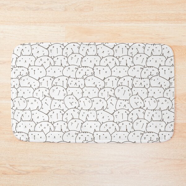 Item preview, Fun Doodle Cat Faces Pattern designed and sold by Bijutsuu-.