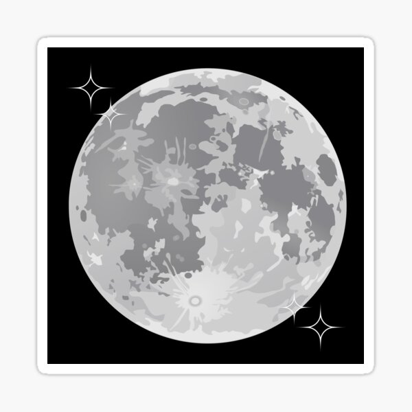 Item preview, Full Moon – Monochrome Celestial Illustration designed and sold by SketchVerse7.
