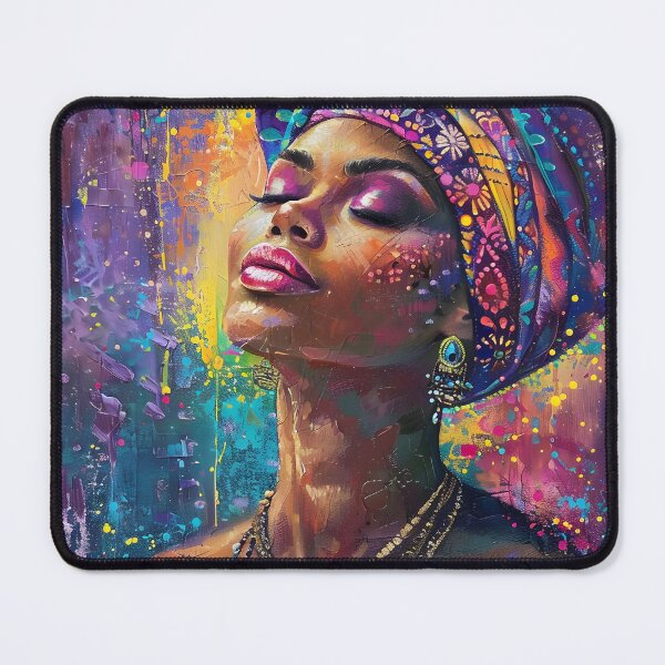 Item preview, Colorful African Woman Portrait – Empowering Afro Art on Vibrant Background designed and sold by MatvHelen.