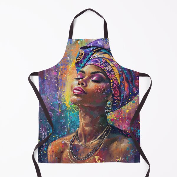 Item preview, Colorful African Woman Portrait – Empowering Afro Art on Vibrant Background designed and sold by MatvHelen.