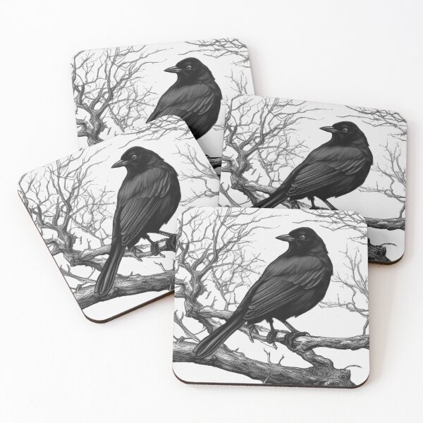 Item preview, Crow Perched on Bare Winter Branches designed and sold by Marymarice.