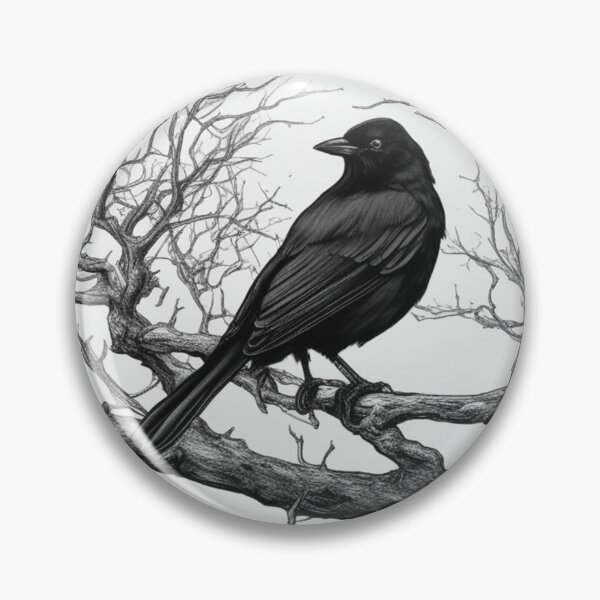 Item preview, Crow Perched on Bare Winter Branches designed and sold by Marymarice.