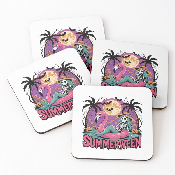 Item preview, Summerween Skeleton Summer Halloween in July Flamingo Women Girls  designed and sold by clothesy7.