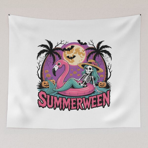 Item preview, Summerween Skeleton Summer Halloween in July Flamingo Women Girls  designed and sold by clothesy7.