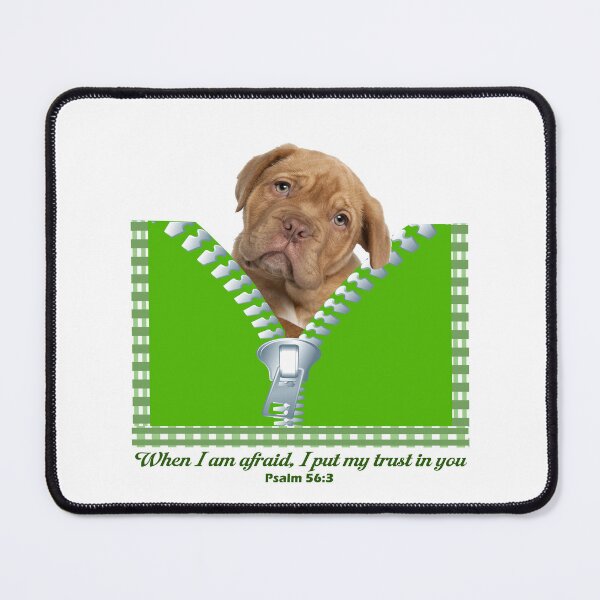 Item preview, Dog in a Green Pocket Psalm 56:3 When I am afraid, I will trust in you designed and sold by Dailywalker22.