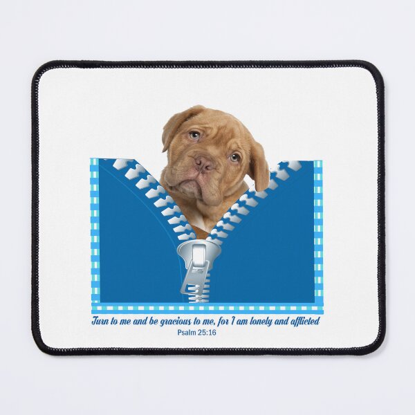 Item preview, Dog in a Blue Pocket Psalm 25:16 Turn to me and be gracious to me  designed and sold by Dailywalker22.