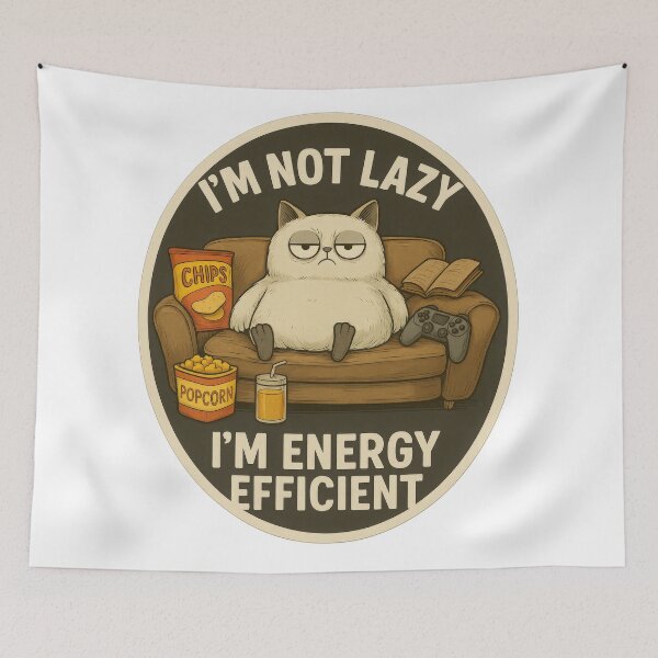 Item preview, Funny Lazy Cat Quote Sticker Design designed and sold by CreativeLarysa.