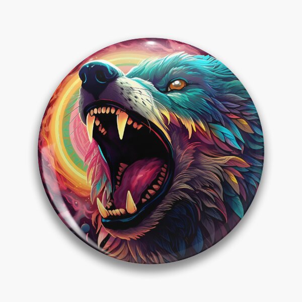 Item preview, Psychedelic Cosmic Roaring Wolf Art designed and sold by Amr Siam.