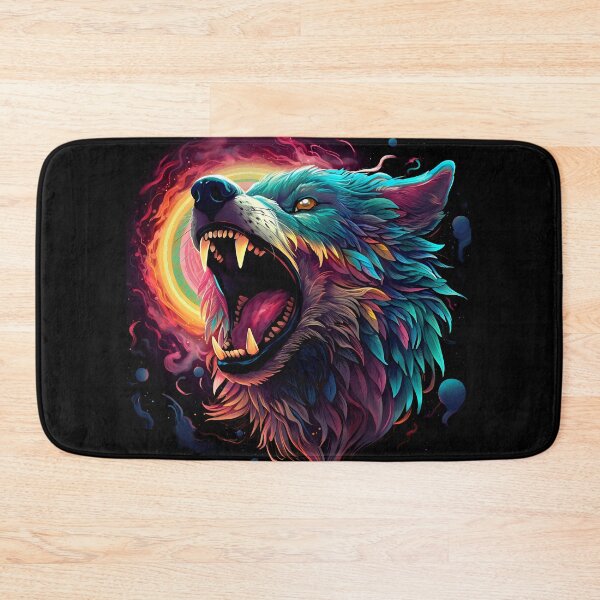 Item preview, Psychedelic Cosmic Roaring Wolf Art designed and sold by Amr Siam.