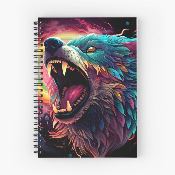 Item preview, Psychedelic Cosmic Roaring Wolf Art designed and sold by Amr Siam.